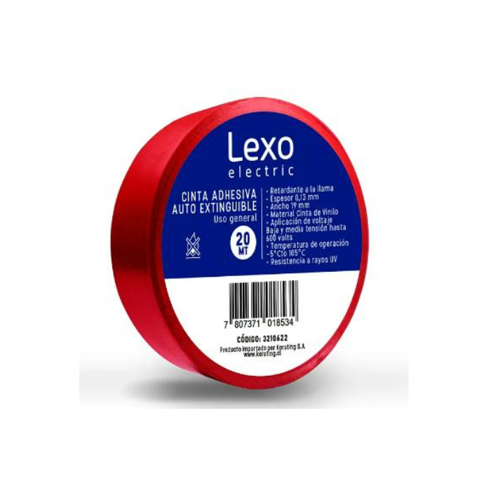 CINTA TEIPE AISLANTE ELECTRICA NEGRA 19 MM X 10 MTS LEXO