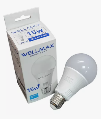AMPOLLETA LED A60 E27 15W 6500K LUZ FRIA WELLMAX