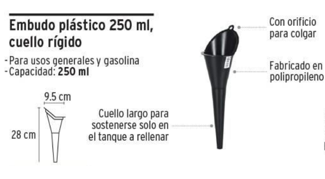 EMBUDO PLASTICO CUELLO RIGIDO TRUPER