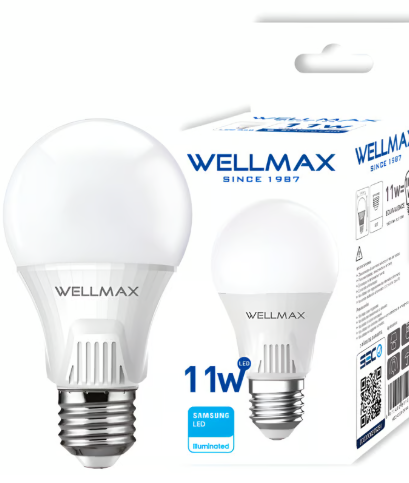 AMPOLLETA LED A60 E27 11W 6500K LUZ FRIA WELLMAX