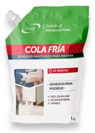 COLA FRIA PARA MADERA BOLSA 1 KG DOY PACK PATEL