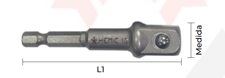 TOMA ADAPTADOR PARA DADOS CUADRANTE 1/2" HEMIC