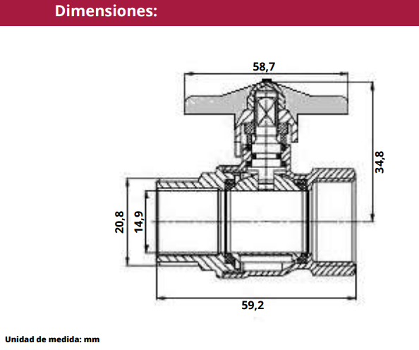 LLAVE DE PASO GAS 1/2" HI HE