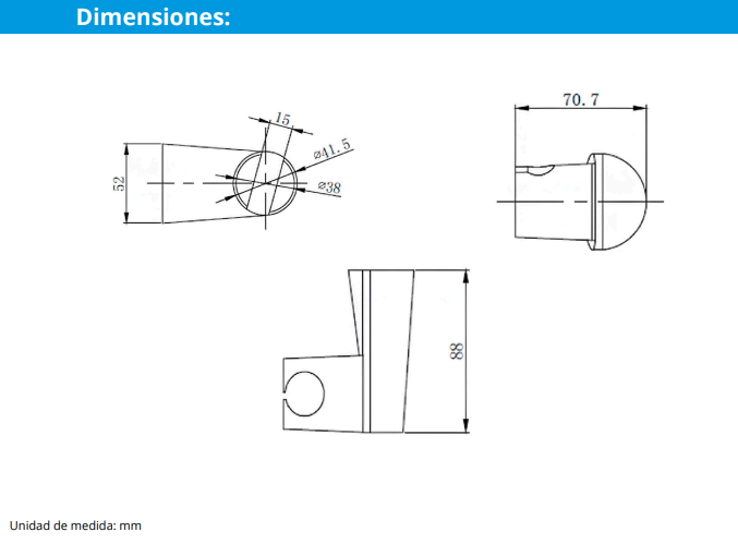 SOPORTE PARA DUCHA AJUSTABLE CONSTER