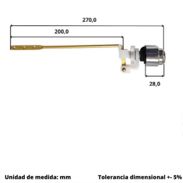 BOTON LATERAL CROMADO PARA ESTANQUE WC