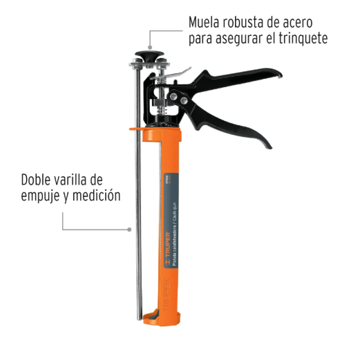 PORTASILICONA PISTOLA CALAFATERA 9" EXTRA FUERTE DOBLE VARILLA TRUPER