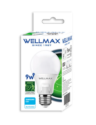 AMPOLLETA LED CON SENSOR DE MOVIMIENTO A60 E27 9W 6500K LUZ FRIA WELLMAX