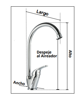 LLAVE MONOMANDO GRIFO LAVAPLATOS FUSCHER