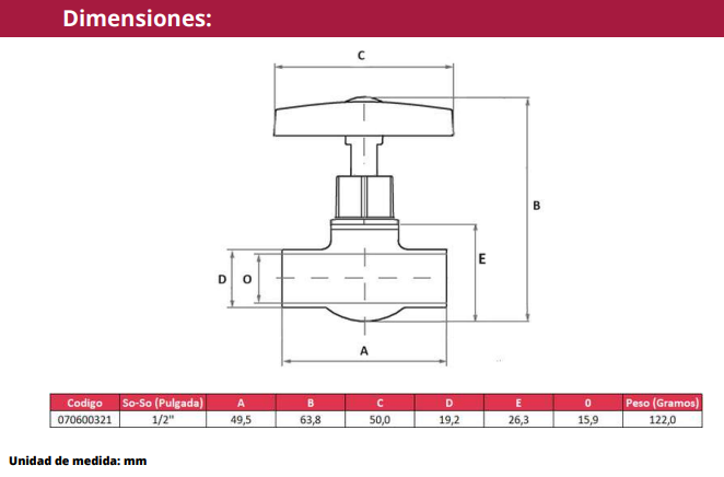 LLAVE DE PASO 1/2" SO