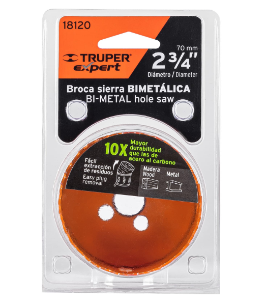 SIERRA DE COPA BI-METAL 70 MM (2 3/4") TRUPER