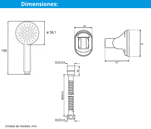 JUEGO DE DUCHA CROMADO SWERTT