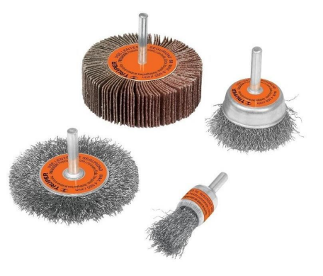 JUEGO CEPILLO ESCOBILLA PARA TALADRO 4 PIEZAS TRUPER
