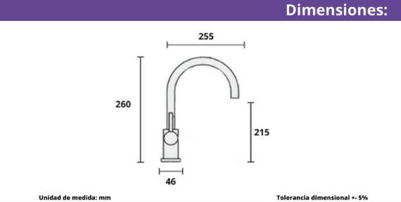 LLAVE MONOMANDO GRIFO LAVAPLATOS DOMENICA
