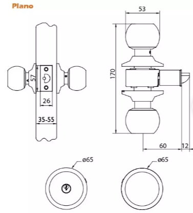 CERRADURA CILINDRICA BAÑO ACERO INOXIDABLE 101 OISTER