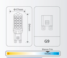AMPOLLETA LED G9 CW 4W 6500K LUZ FRIA WELLMAX