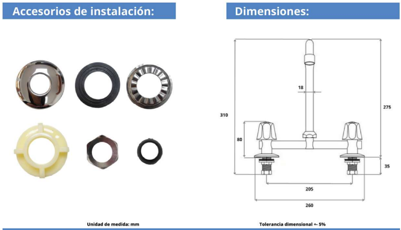 LLAVE COMBINACION GRIFO LAVAPLATOS ANTONELLA ALTO