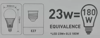 AMPOLLETA LED A80 E27 23W 6500K LUZ FRIA WELLMAX