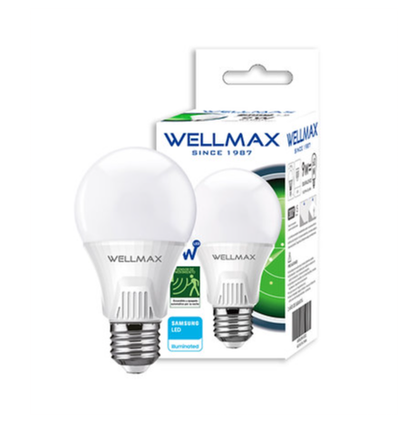 AMPOLLETA LED CON SENSOR DE MOVIMIENTO A60 E27 9W 6500K LUZ FRIA WELLMAX