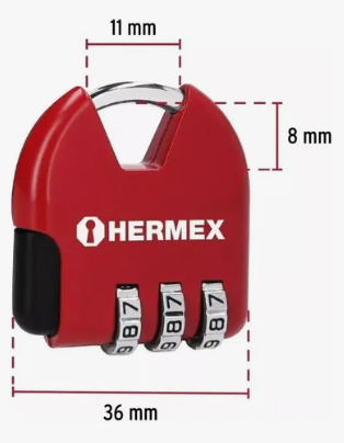 CANDADO 36 MM CON CLAVE HERMEX