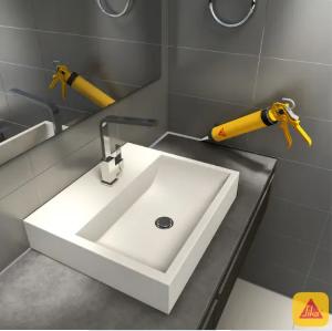 SILICONA ACETICA CON FUNGICIDA BAÑO Y COCINA BLANCO 280 ML SANISIL SIKA