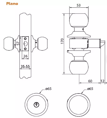 CERRADURA CILINDRICA DORMITORIO ACERO INOXIDABLE 101 OISTER