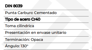 BROCA PARA CONCRETO 3 X 60 MM ECEF