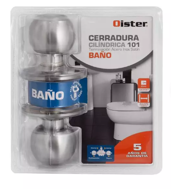 CERRADURA CILINDRICA BAÑO ACERO INOXIDABLE 101 OISTER