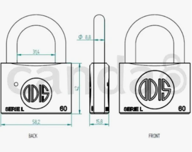 CANDADO L60 60 MM ODIS