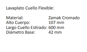 LLAVE MONOMANDO GRIFO LAVAPLATOS CUELLO FLEXIBLE NEGRO