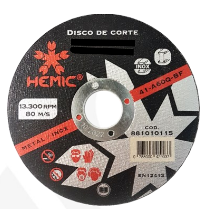DISCO CORTE METAL 9" (230MM) HEMIC