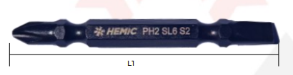 PUNTA PHILLIPS IMPACTO PH2/SL X 65 MM HEMIC