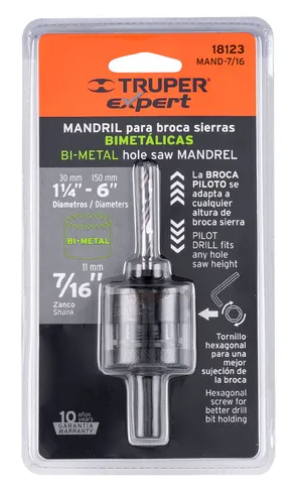 BROCA GUIA PARA SIERRA COPA 7/16" 32 - 150 MM TRUPER