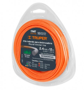 HILO NYLON P/DESBROZADORA 2.4 MM X 12 MTS TRUPER