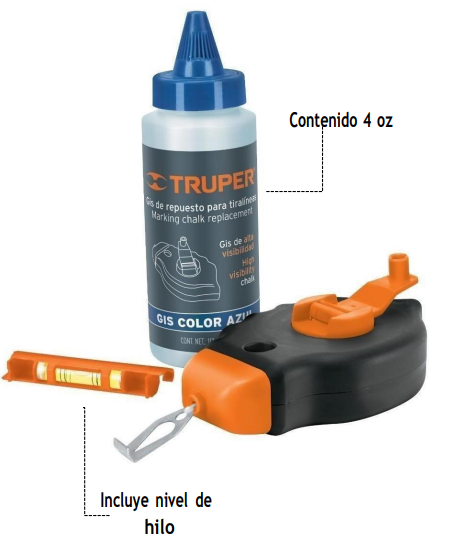 TIZADOR 30 MTS CON NIVEL TRUPER
