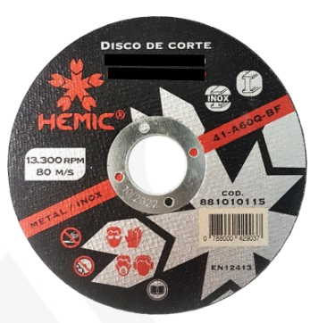 DISCO CORTE METAL 7" (180MM) HEMIC