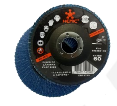 DISCO LIJA TRASLAPADO ZIRCONIO GRANO 40 - 4 1/2" HEMIC