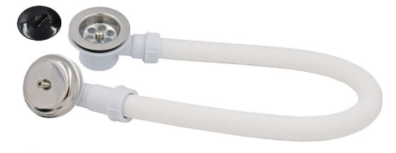 DESAGUE TINA 1 1/2" CON TUBO Y CAMPANA DE REBALSE