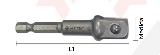 TOMA ADAPTADOR PARA DADOS CUADRANTE 1/2" HEMIC