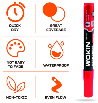 MARCADOR PERMANENTE ROJO WOKIN